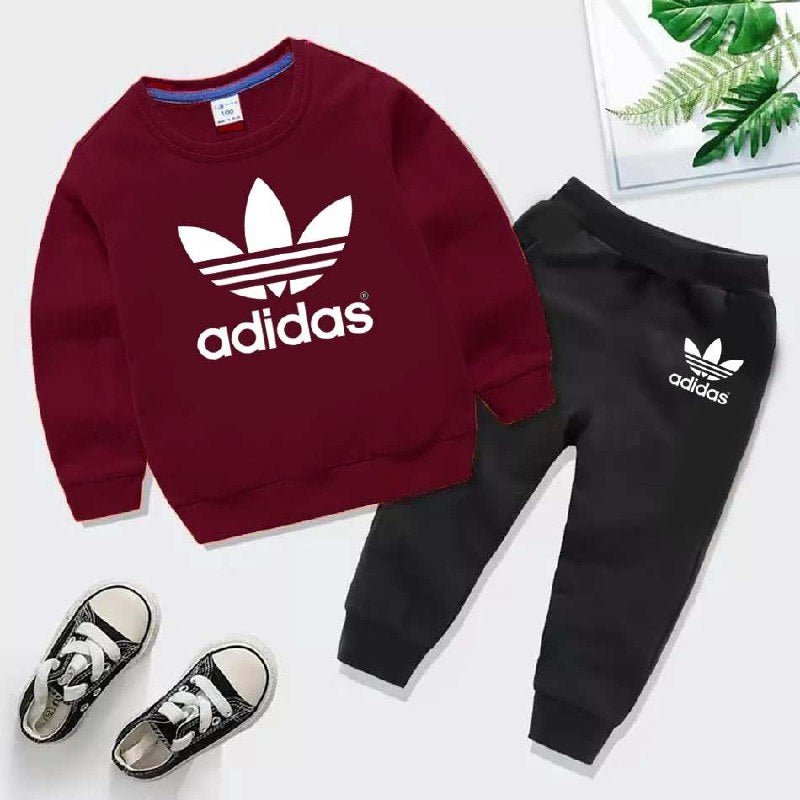 Kids Adidas Printed Sweat-Shirt Style Track-Suit.