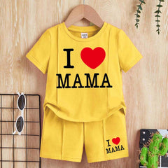 I Love MAMA Kids Pintex Style 2-Pcs Summer Suit. (HTS+SH)