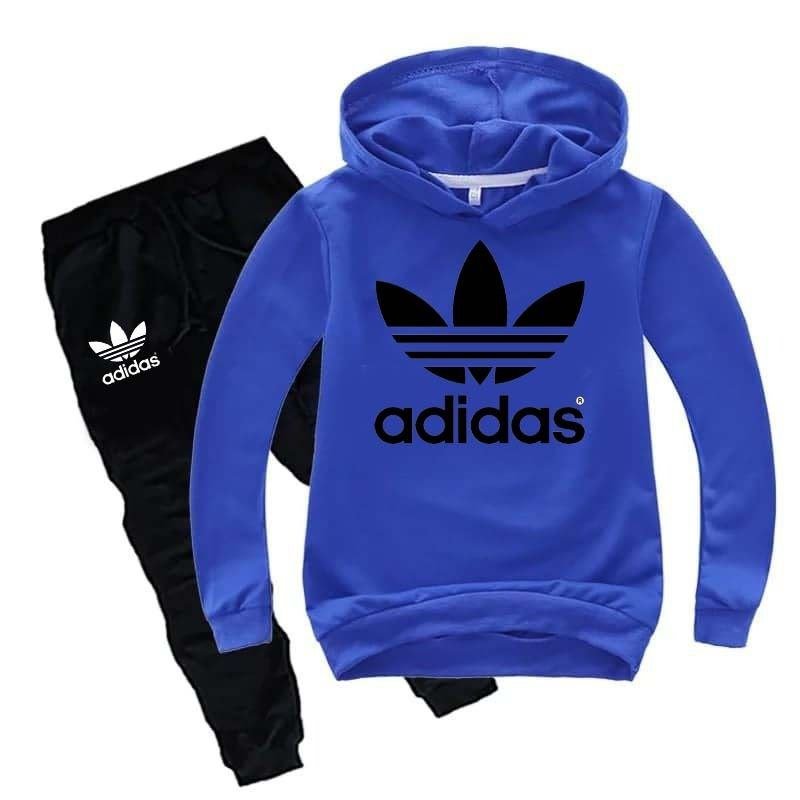 Kids Adidas Printed Pull-Over Hoodie Style Track-Suit.