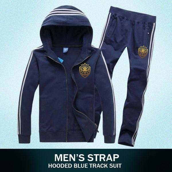 Lion Printed 3-Stripe Hooded Style Winter Track-suit D-9.