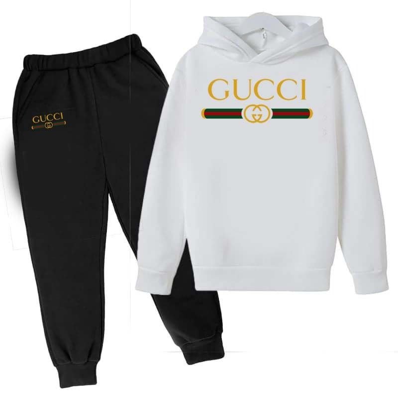 Kids Gucci Printed Pull-Over Hoodie Style Track-Suit.