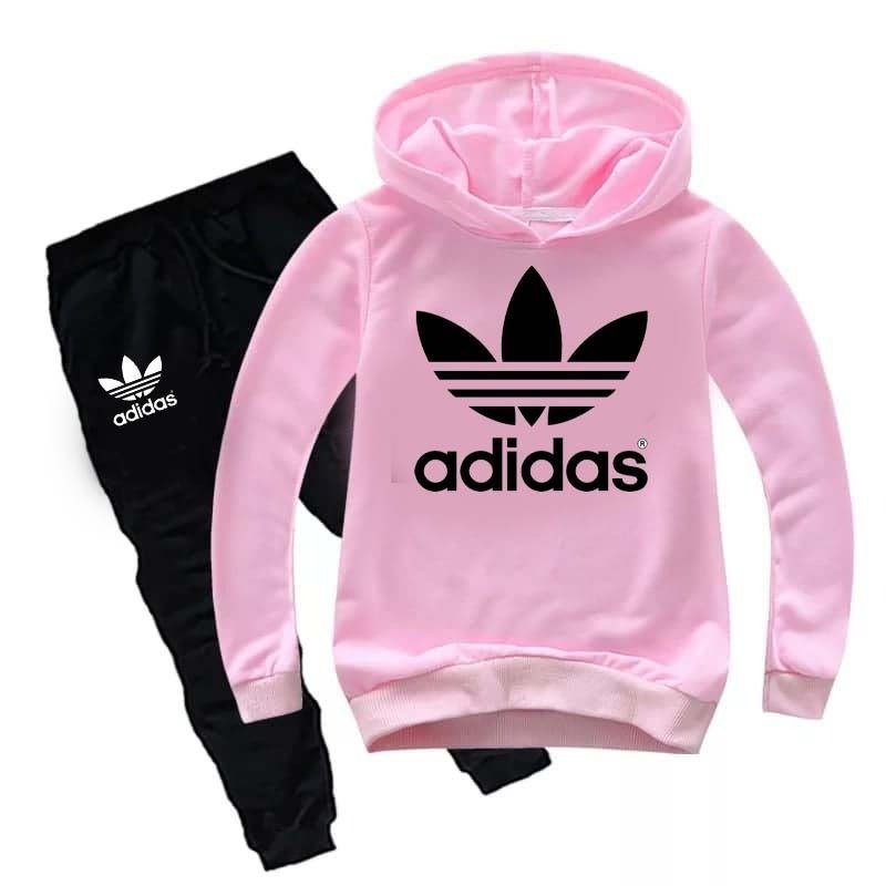 Kids Adidas Printed Pull-Over Hoodie Style Track-Suit.