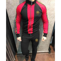 Lion Printed Patch-Work Jacket Style 2-Pcs Winter Tracksuit. D-22