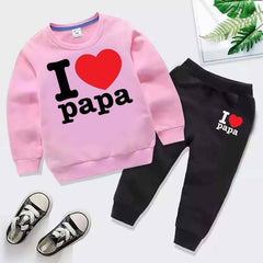 I Love PAPA Kids Sweat Style Winter Tracksuit