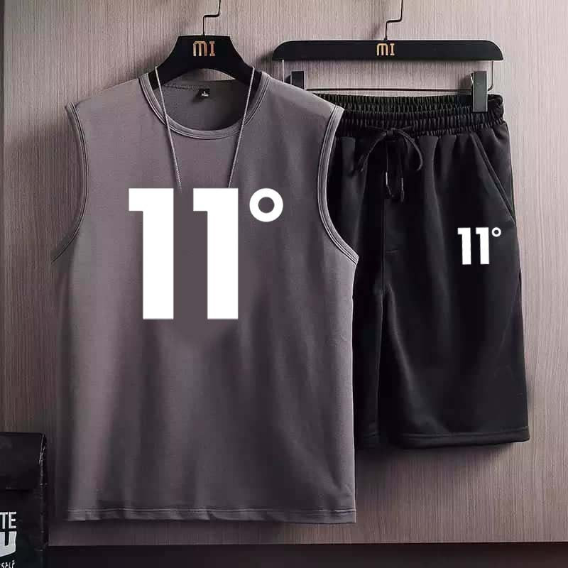 Sleeveless Tshirt Style 2-Pcs Summer Suit.