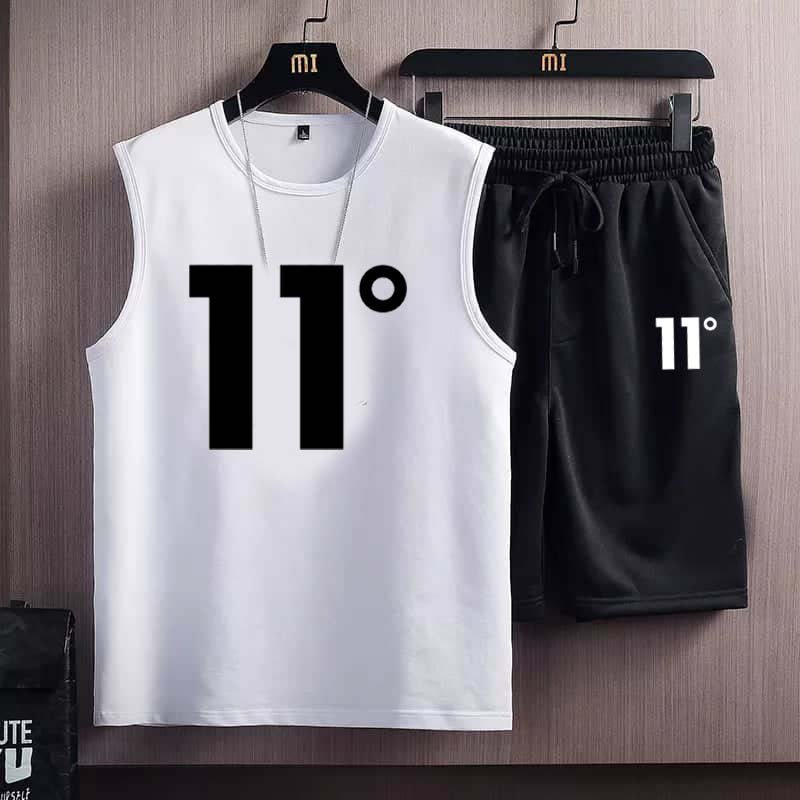 Sleeveless Tshirt Style 2-Pcs Summer Suit.