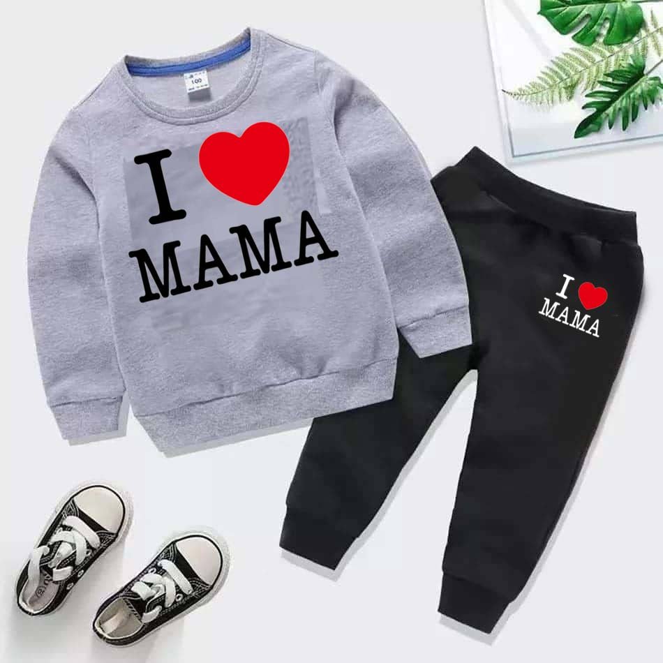 I Love MAMA Kids Sweat Style Winter Tracksuit