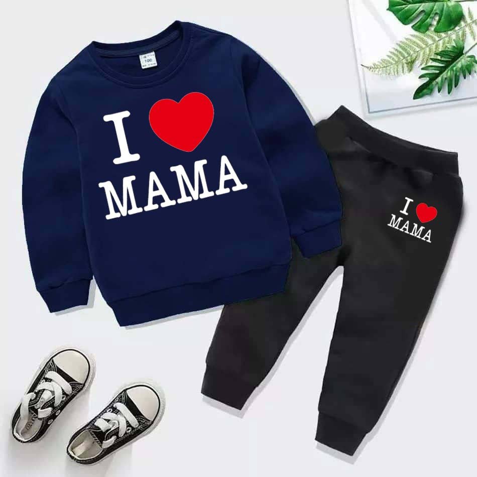 I Love MAMA Kids Sweat Style Winter Tracksuit