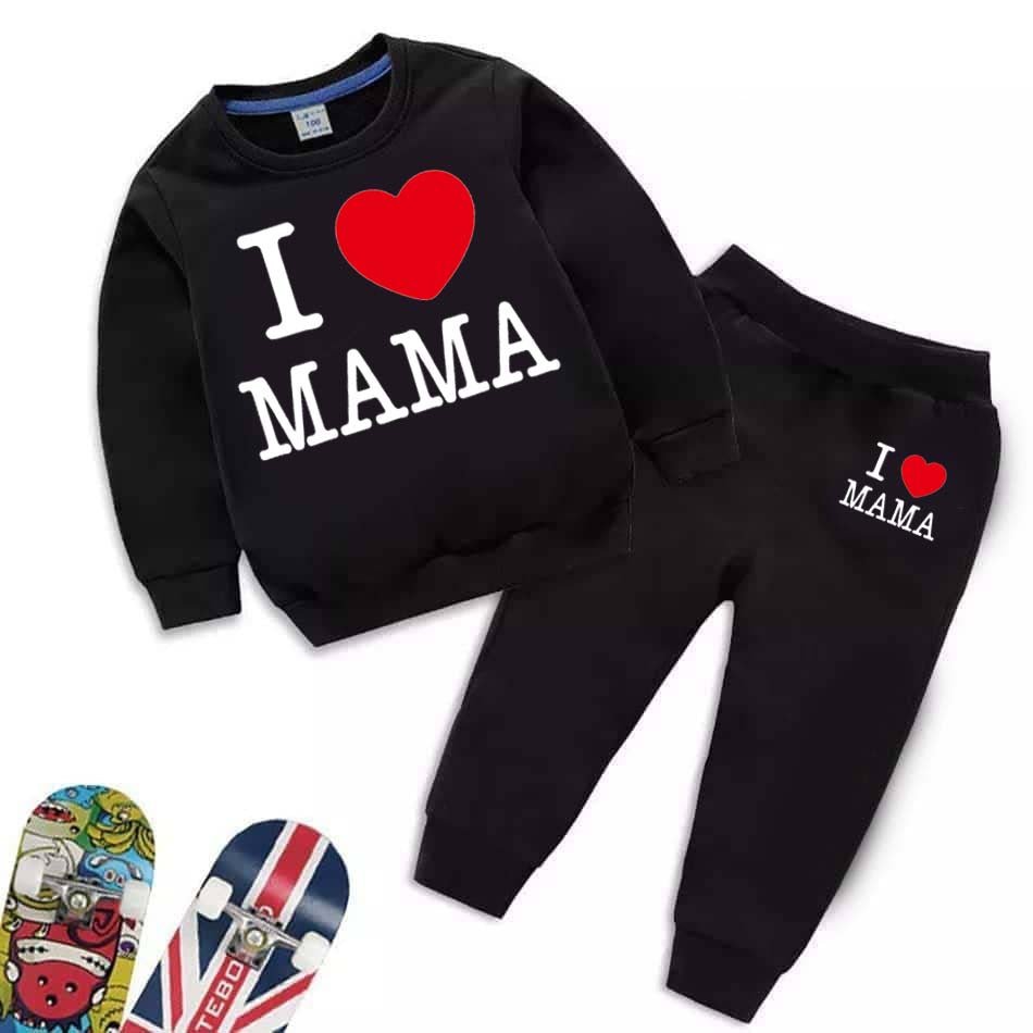 I Love MAMA Kids Sweat Style Winter Tracksuit