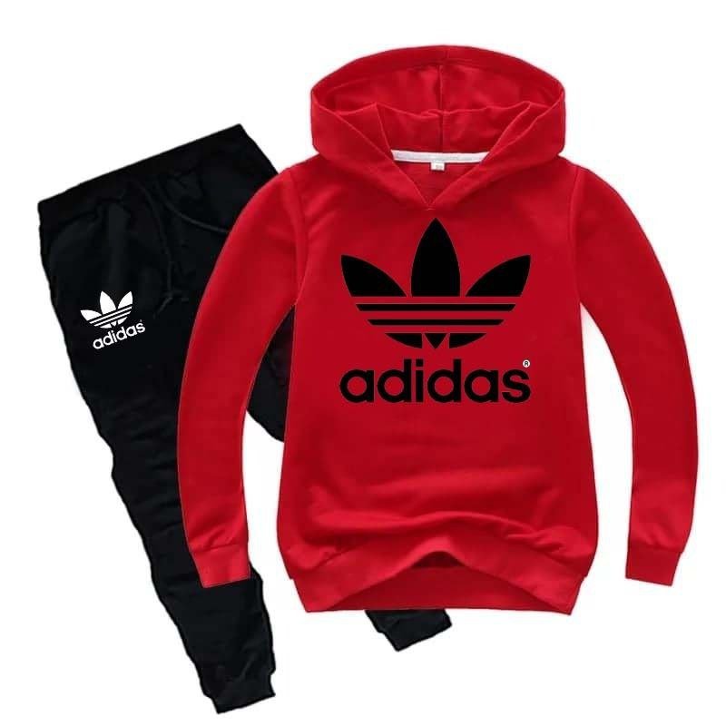 Kids Adidas Printed Pull-Over Hoodie Style Track-Suit.