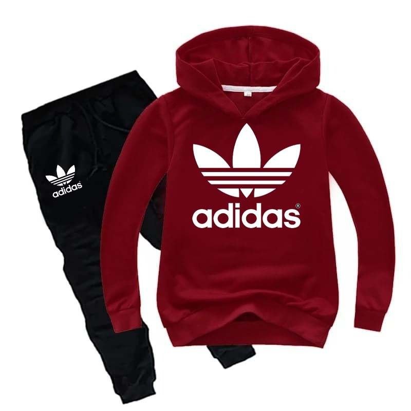 Kids Adidas Printed Pull-Over Hoodie Style Track-Suit.