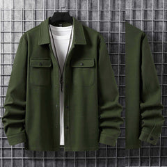 Double Pocket Collar Style Casual Fleece Winter Button Jacket D-3.