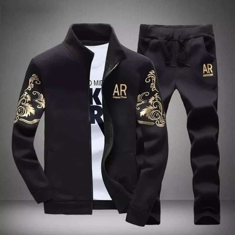 AR Arm Printed Zipper Style Winter Track-suit.