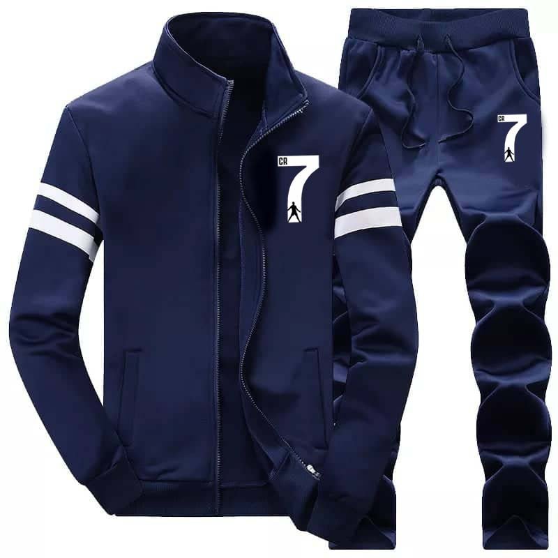 CR7 Sleeves Stripe Jacket Style 2-Pcs Winter Track-suit.