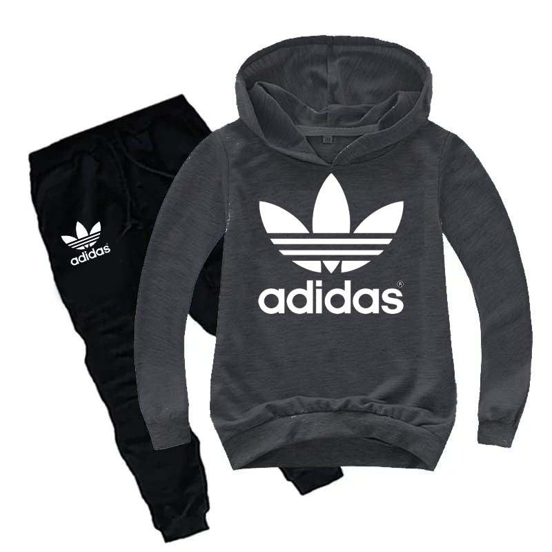 Kids Adidas Printed Pull-Over Hoodie Style Track-Suit.