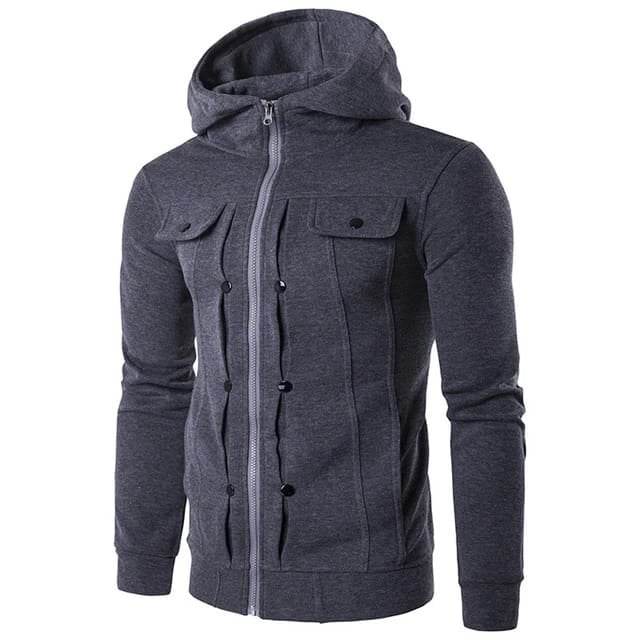 Ripped Style Hooded Winter Zipper Jacket.