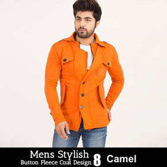 Camel Casual Double-Pocket Winter Fleece Coat D-8.