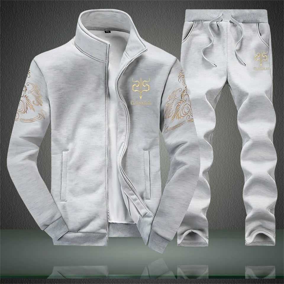 Classilal Golden Printed 2-Pcs Winter Tracksuit.