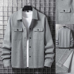 Double Pocket Collar Style Casual Fleece Winter Button Jacket D-3.