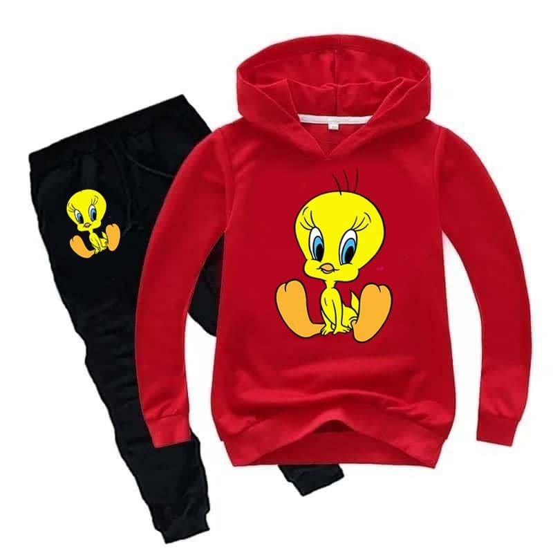 Kids Tweety Printed Hoodie Style Track-Suit.