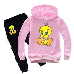 Kids Tweety Printed Hoodie Style Track-Suit.