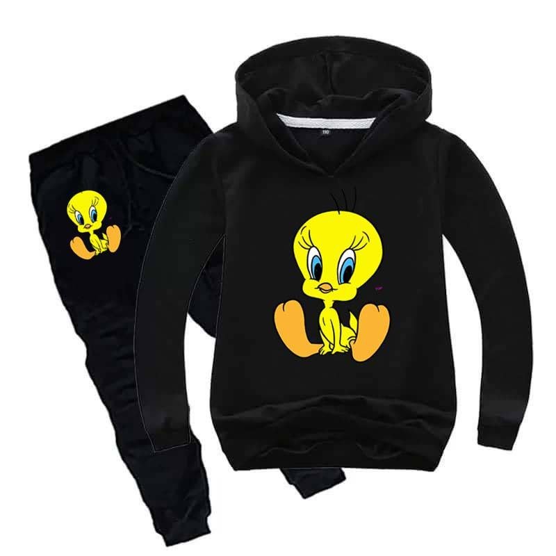 Kids Tweety Printed Hoodie Style Track-Suit.