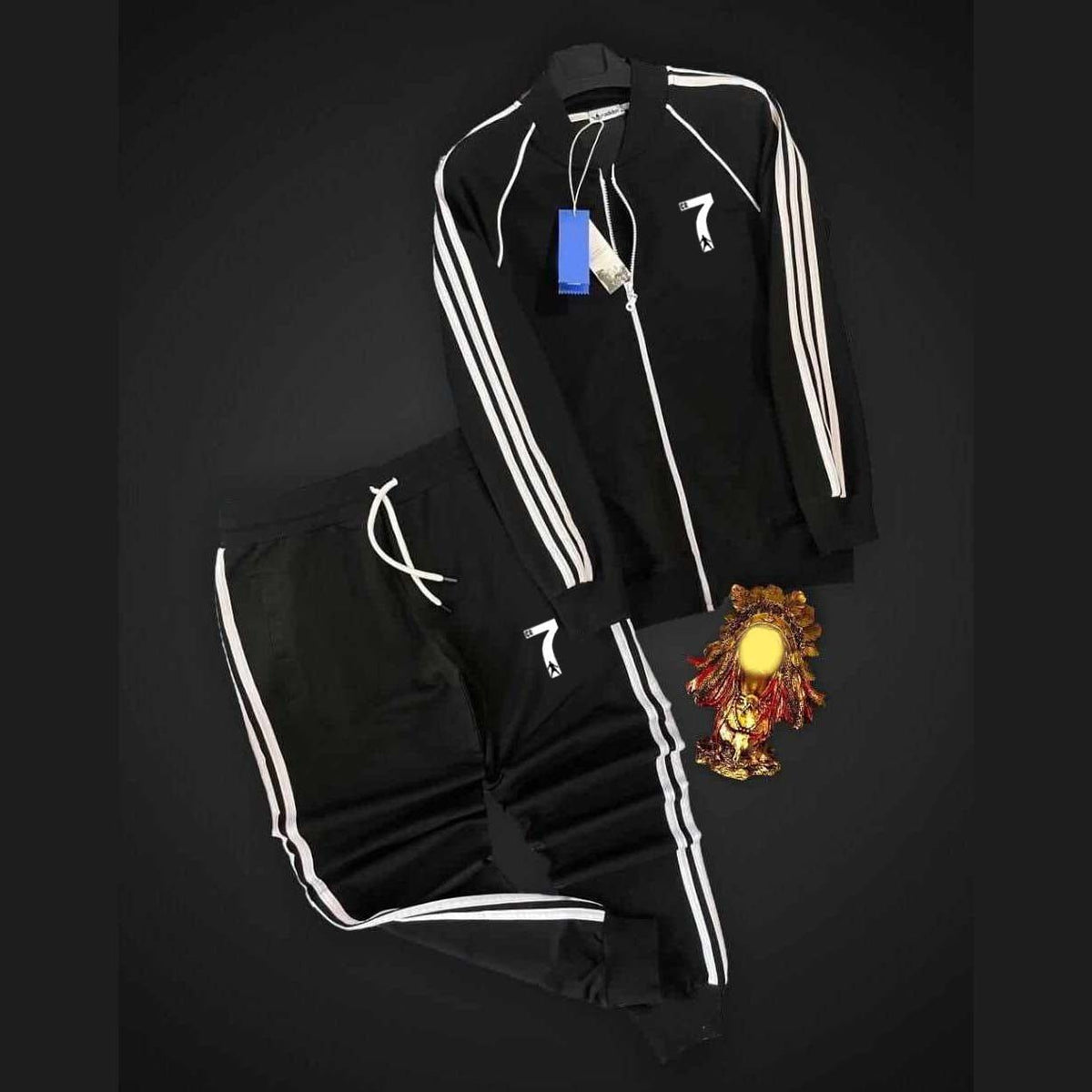 ADI 3-Stripe Style 2-Pcs Premium Quality Winter Tracksuit D-1.