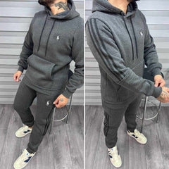 RL Casual Striped Hoodie Style 2-Pcs Winter Tracksuit. MWTS-503