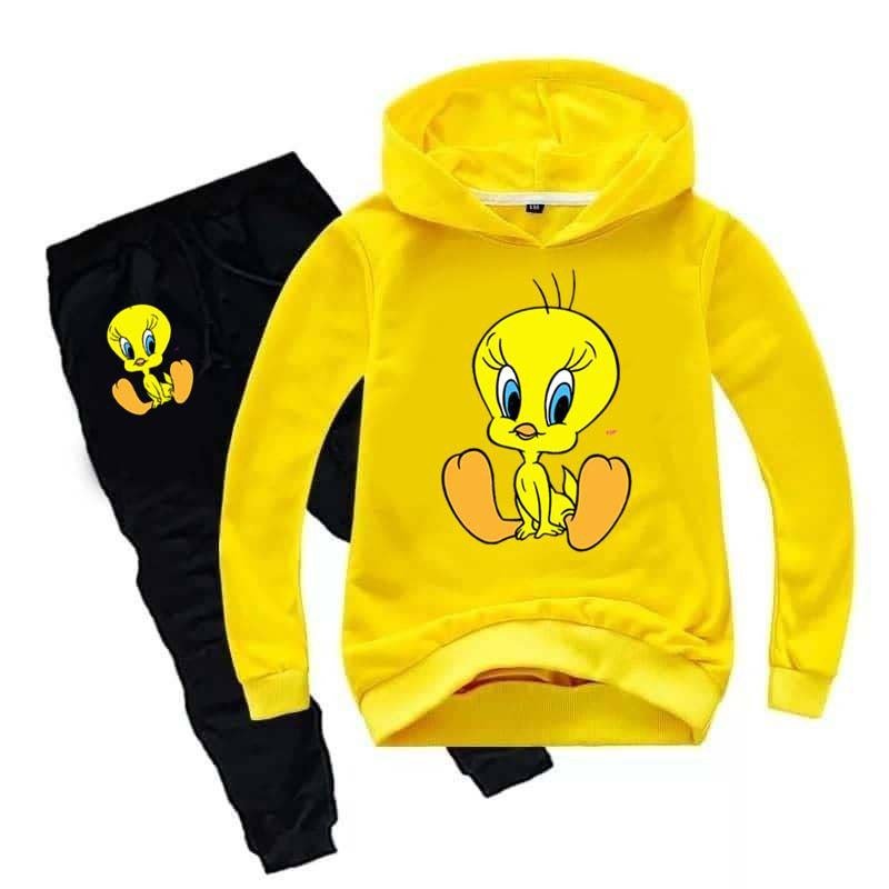 Kids Tweety Printed Hoodie Style Track-Suit.