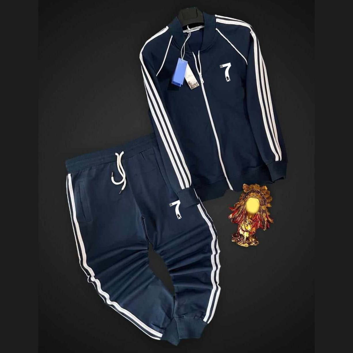 ADI 3-Stripe Style 2-Pcs Premium Quality Winter Tracksuit D-1.