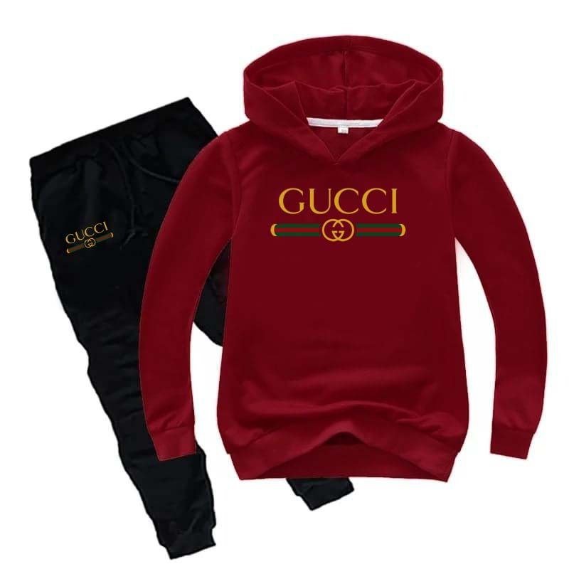 Kids Gucci Printed Pull-Over Hoodie Style Track-Suit.