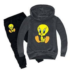 Kids Tweety Printed Hoodie Style Track-Suit.