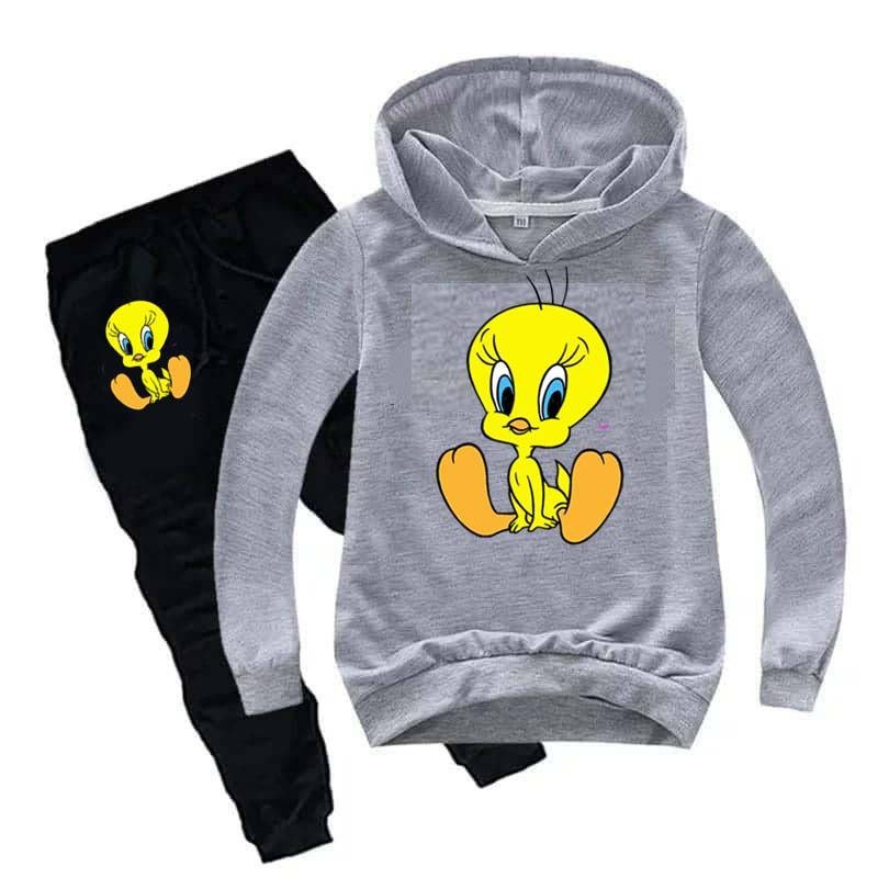 Kids Tweety Printed Hoodie Style Track-Suit.