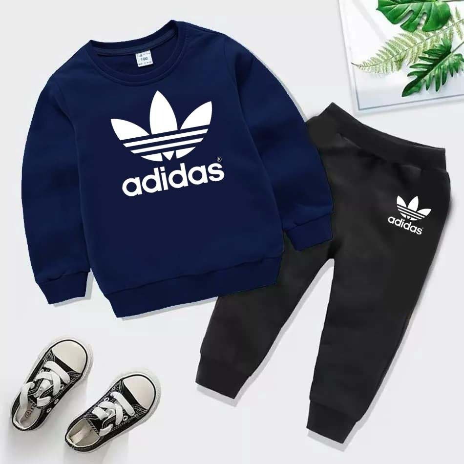 Kids Adidas Printed Sweat-Shirt Style Track-Suit.