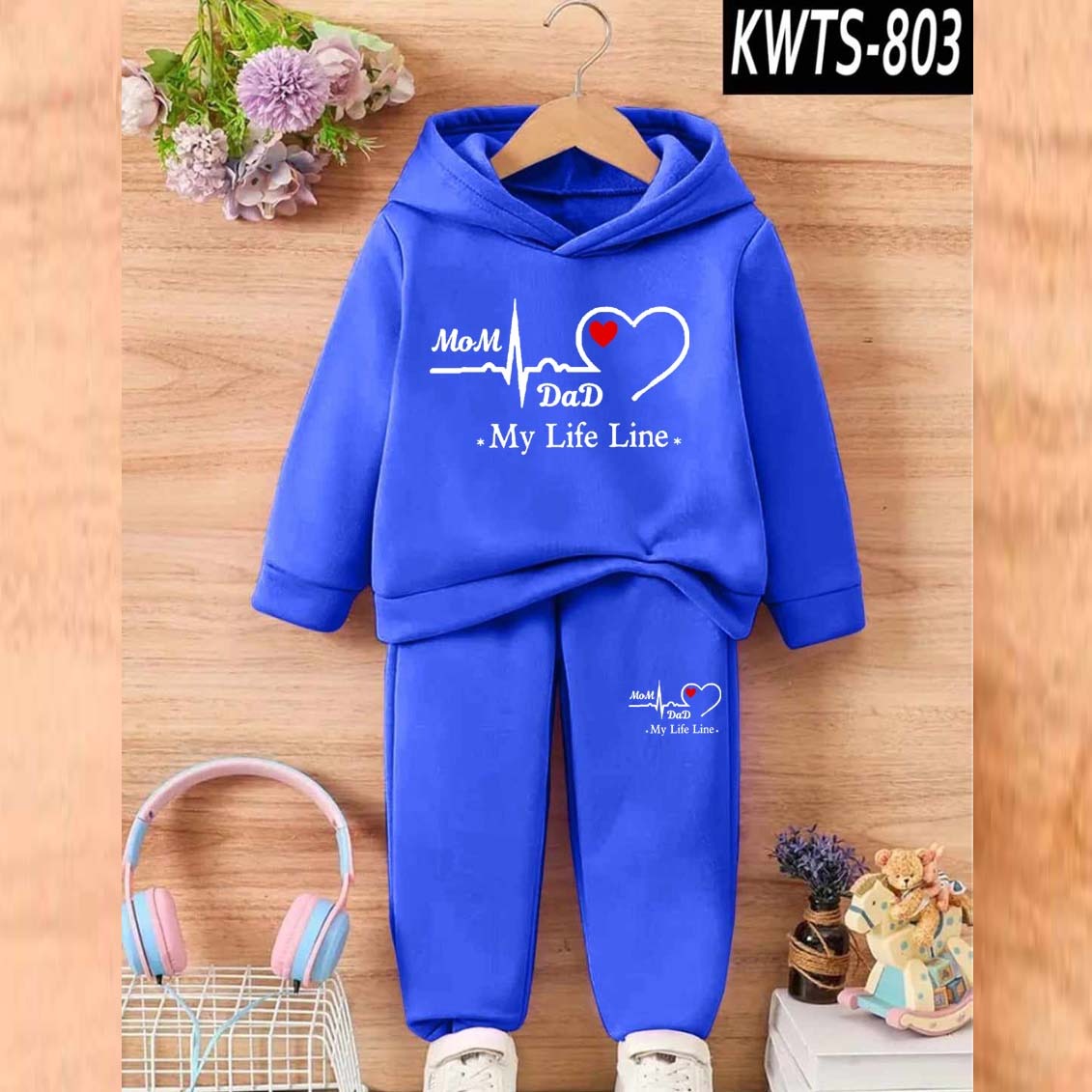 MD Life-Line Kids Hoodie Style 2-Pcs Winter Tracksuit KWTS-803