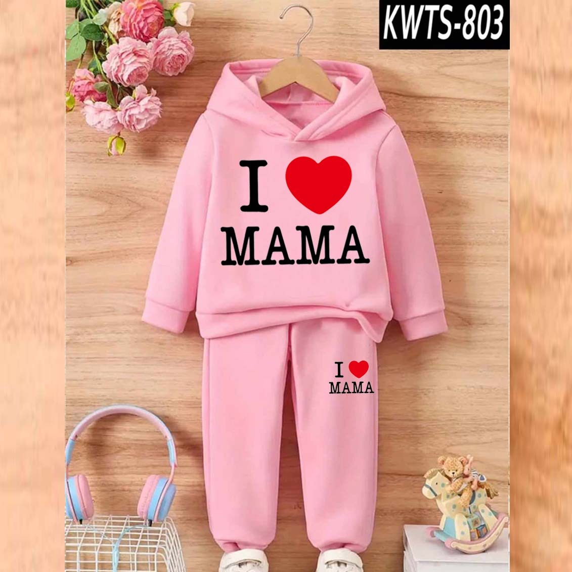 I love MAMA Kids Hoodie Style 2-Pcs Winter Track-Suit. KWTS-803