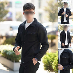 4-Pocket Collar Style Casual Fleece Winter Button Jacket D-2.