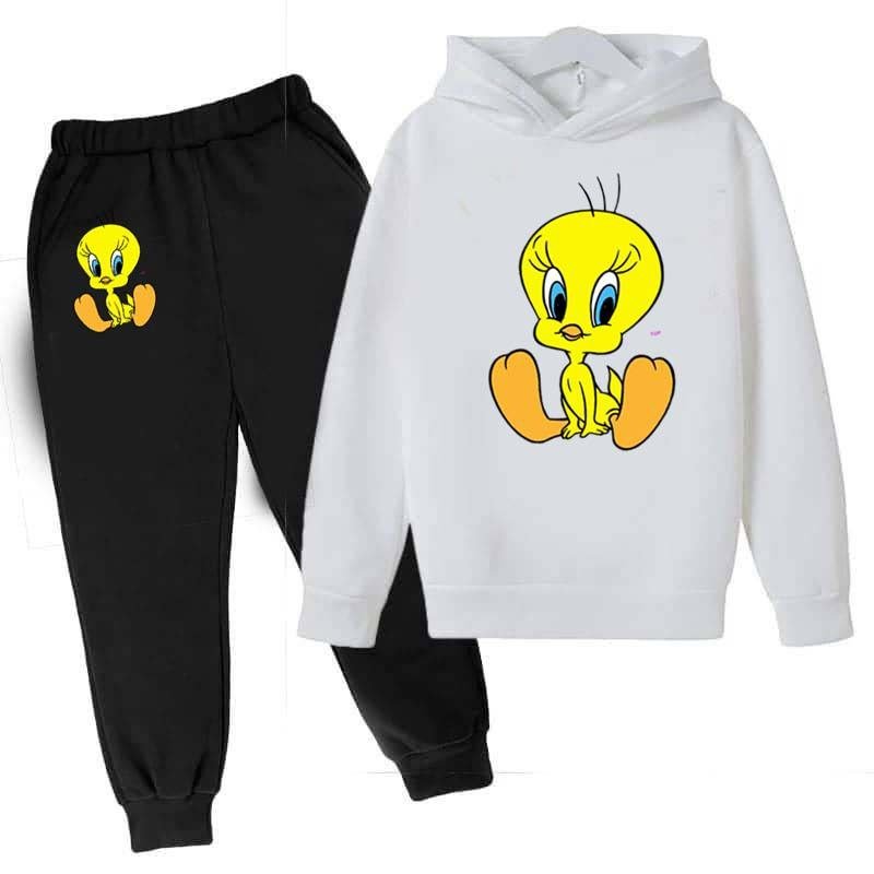 Kids Tweety Printed Hoodie Style Track-Suit.