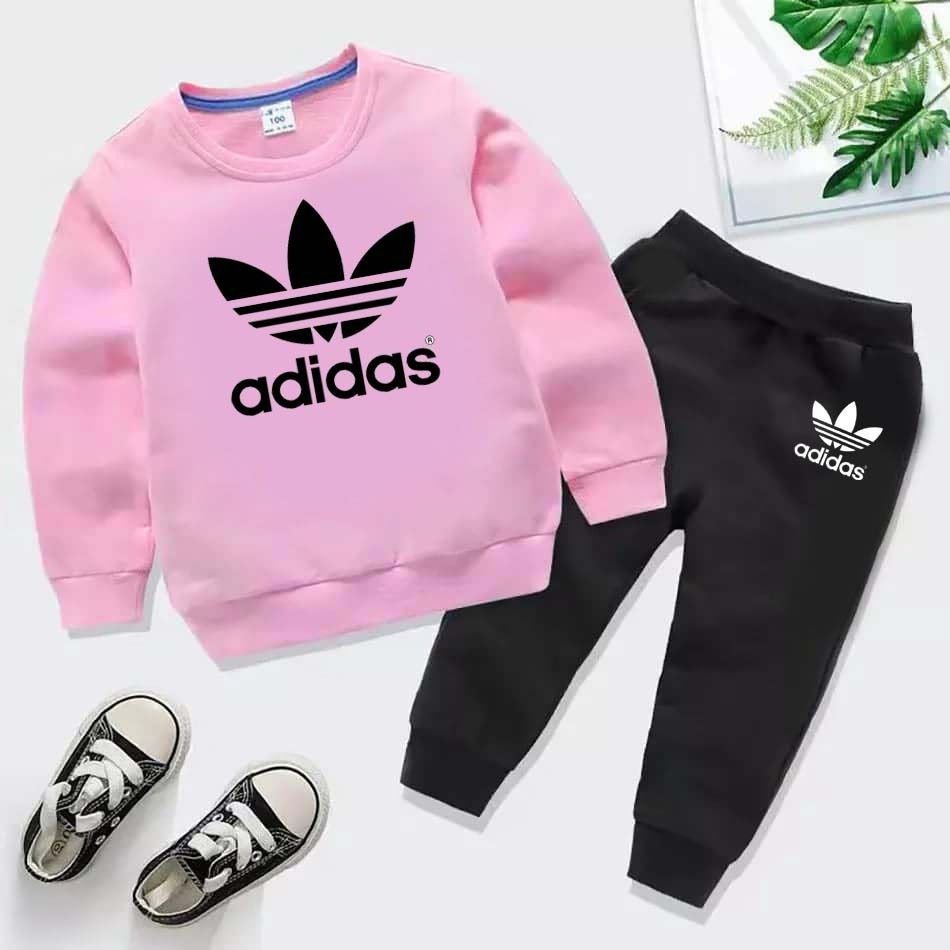 Kids Adidas Printed Sweat-Shirt Style Track-Suit.