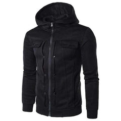 Ripped Style Hooded Winter Zipper Jacket.