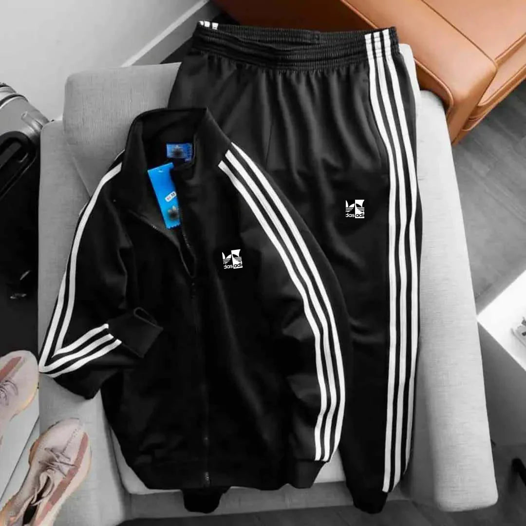 3-Stripe Jacket Style 2-Pcs Winter Tracksuit D-17