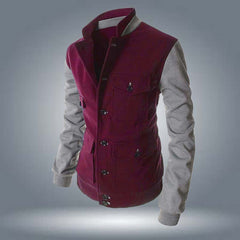 Contrast Sleeves 4-Pocket Premium Quality Winter Fleece Coat.