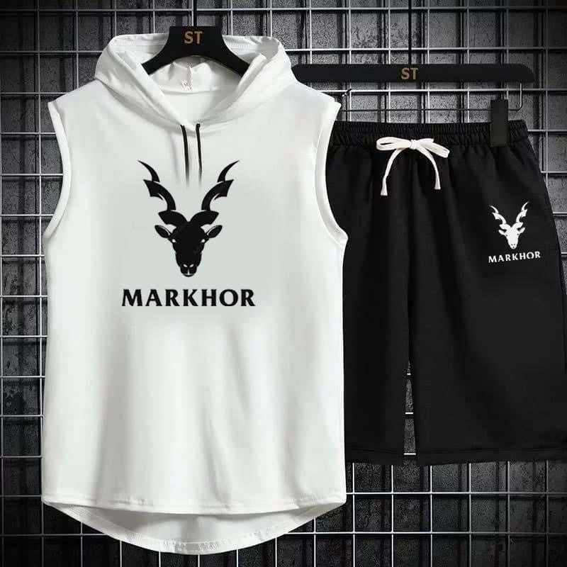 Markhor Sleeveless Hoodie Style 2-Pcs Summer Suit