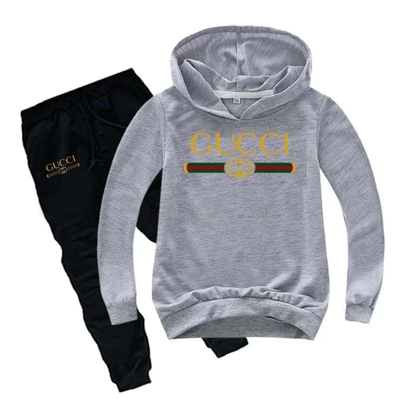 Kids Gucci Printed Pull-Over Hoodie Style Track-Suit.