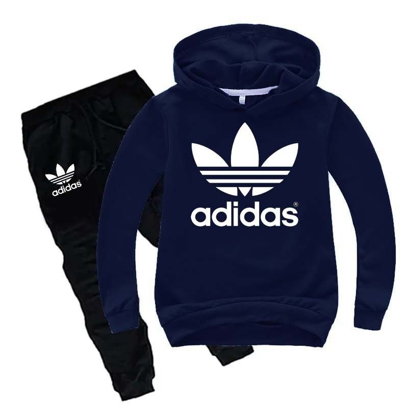 Kids Adidas Printed Pull-Over Hoodie Style Track-Suit.