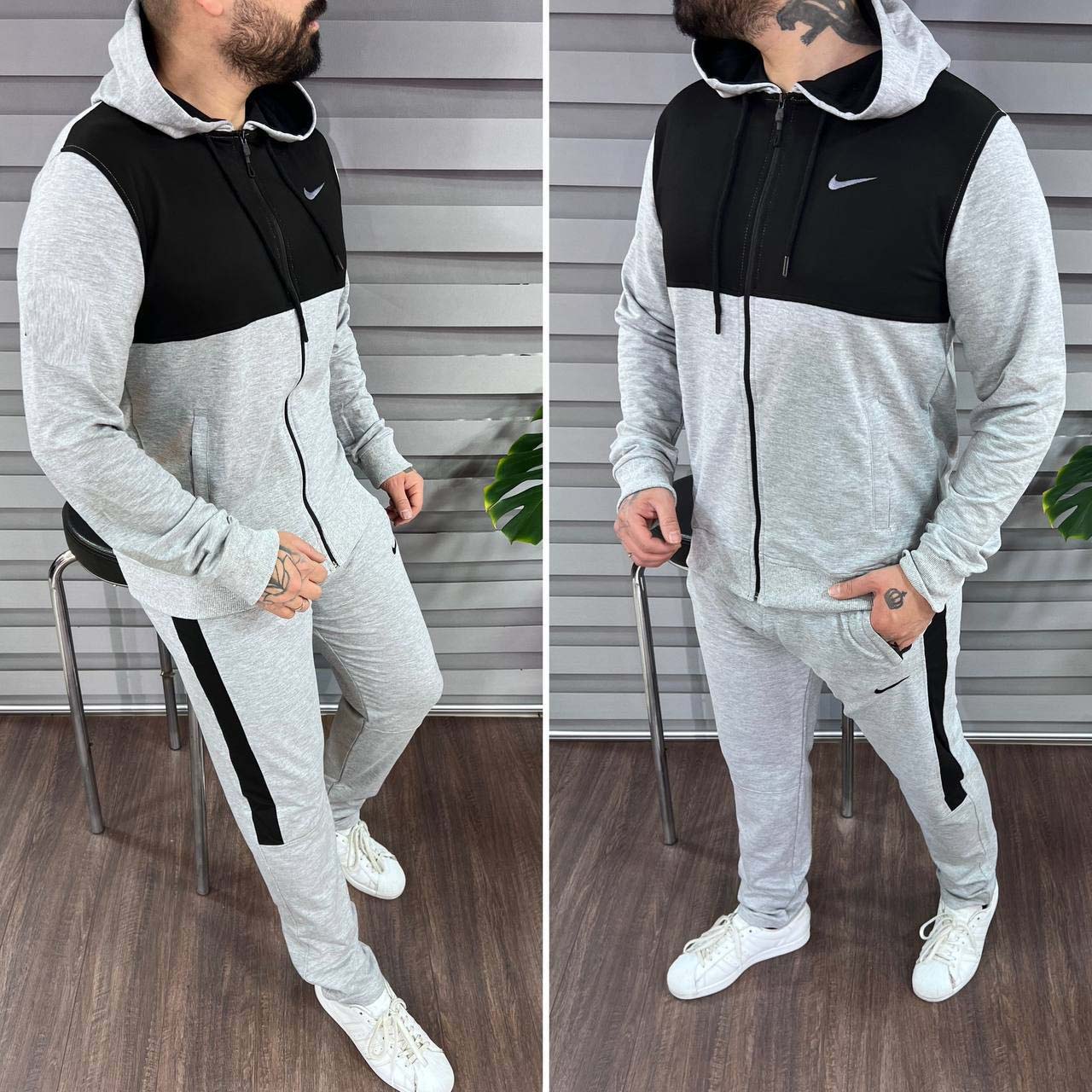 Patch-Work Zipper Style 2-Pcs Winter Tracksuit. MWTS-501