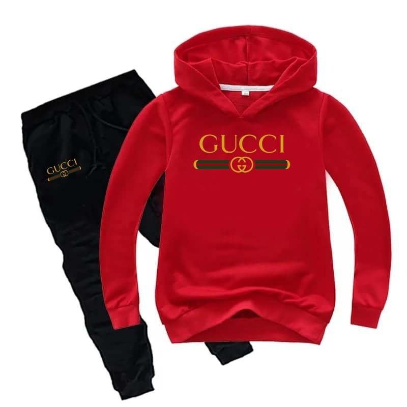 Kids Gucci Printed Pull-Over Hoodie Style Track-Suit.