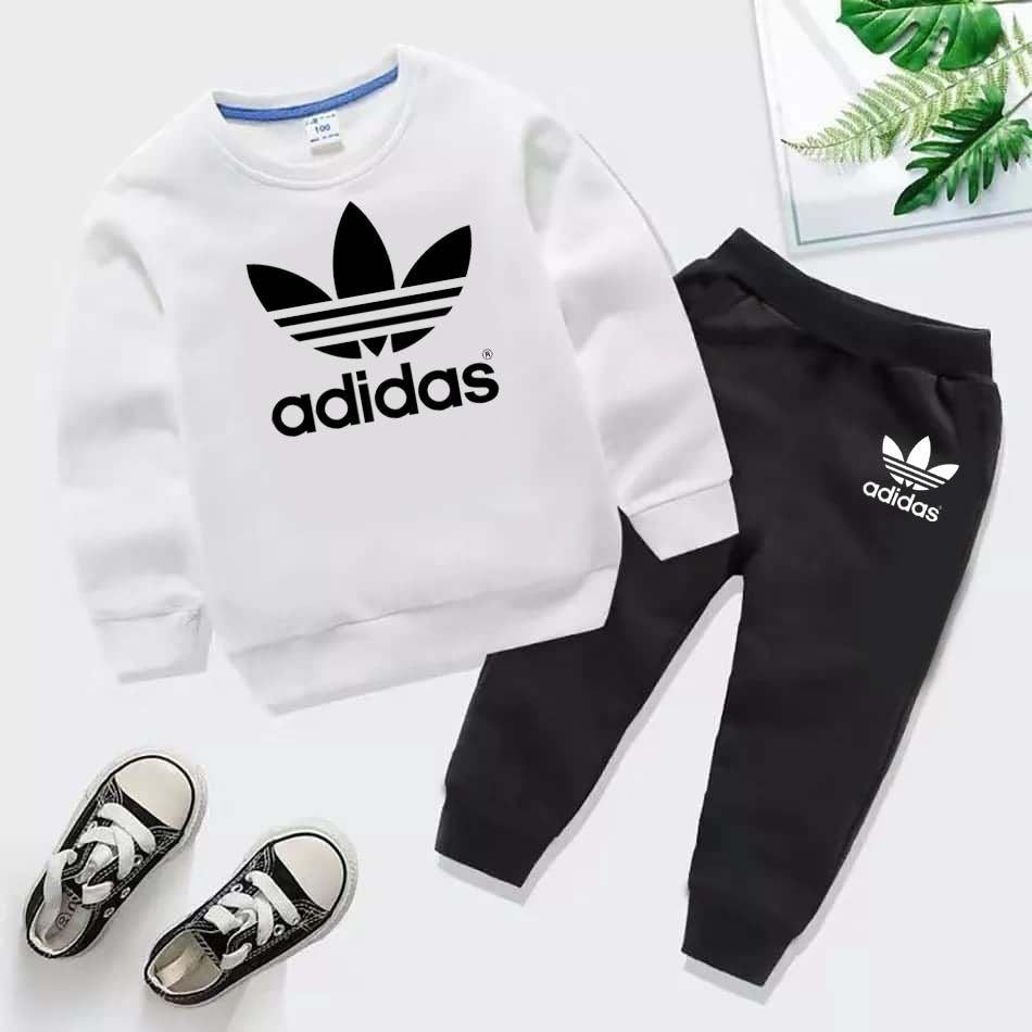 Kids Adidas Printed Sweat-Shirt Style Track-Suit.