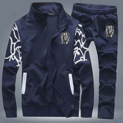 Lion Arm Printed Zipper Style 2-Pcs Winter Track-suit D-3.