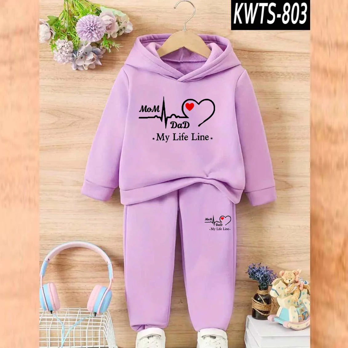 MD Life-Line Kids Hoodie Style 2-Pcs Winter Tracksuit KWTS-803